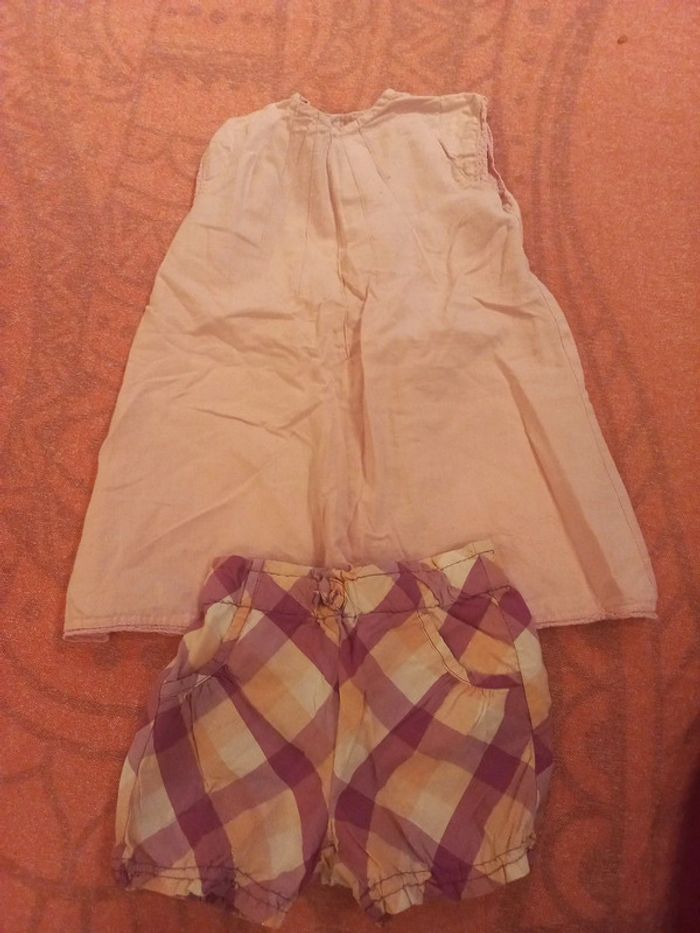 Ensemble robe tunique et shorty 24 mois