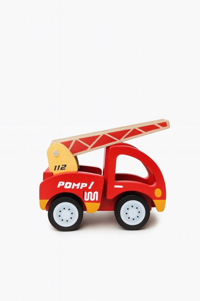 🚒 Camion de Pompier en Bois – Pompier Choco | Jouet Éducatif 18-24 Mois | Très Bon État - photo numéro 2