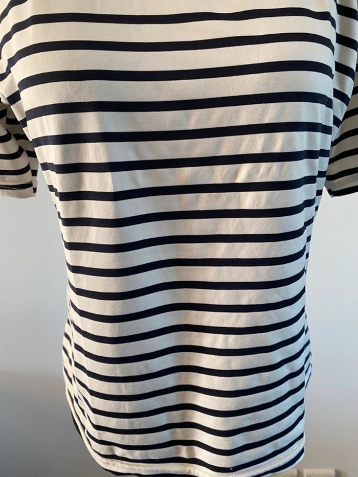 Tee shirt marinière blanc et marine Ugo Reali taille S / M - photo numéro 3