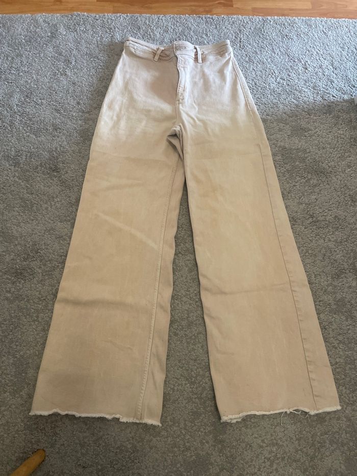Pantalon beige large - photo numéro 2
