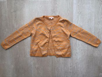 Gilet cardigan DPAM 5 ans moutarde et argenté