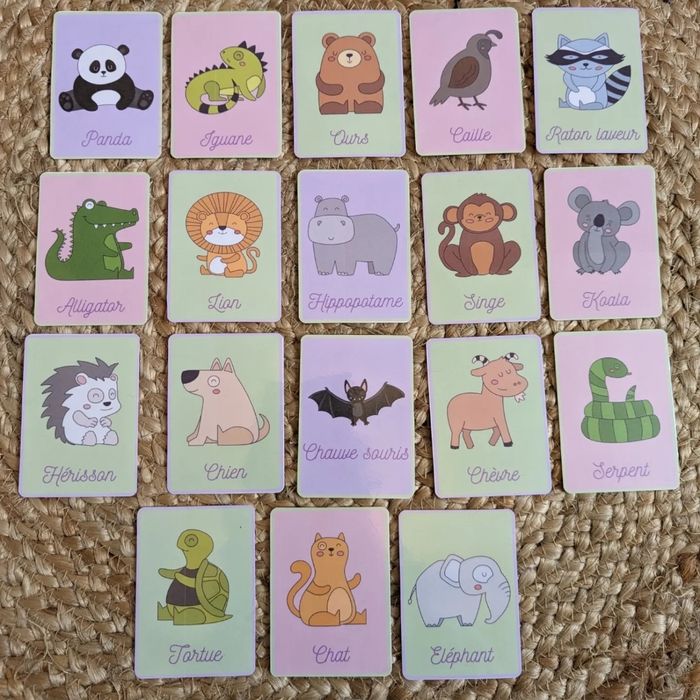 Cartes de nomenclatures animaux