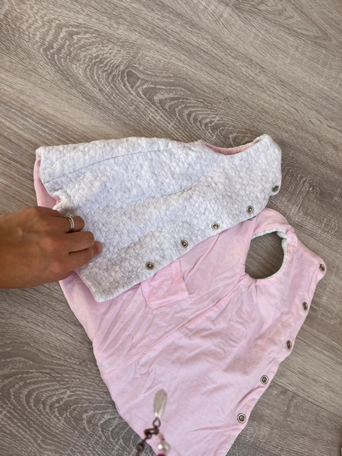 Robe réversible gris et rose bébé fille 1 mois - photo numéro 4