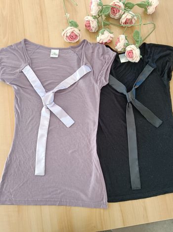 T-shirts  mauve et noir
