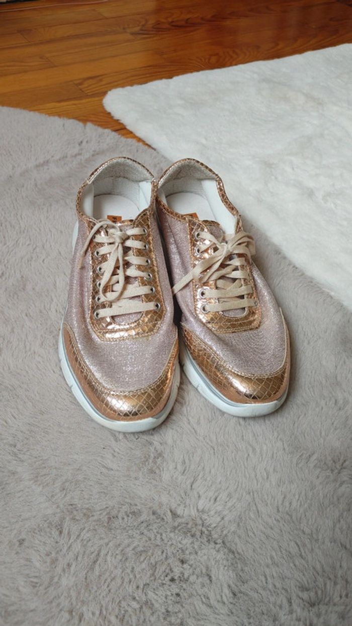 Basket été légère en cuir et mesh - photo numéro 3