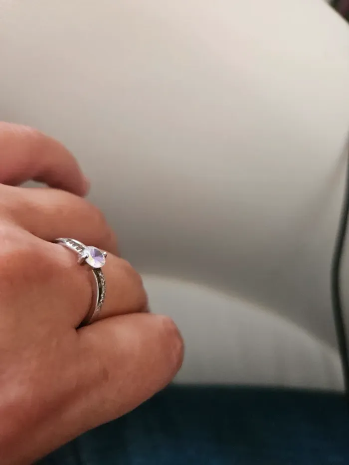 Bague pierre zirconium t58 - photo numéro 2