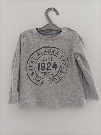 t-shirt manches longues lupilu gris 12-24mois
