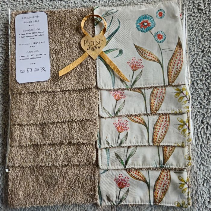 10 lingettes lavables 12x12 cm