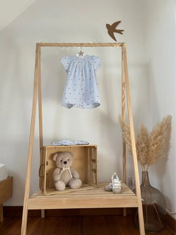 Robe et culotte bleu et petits cœurs rouge taille 24 mois vertbaudet