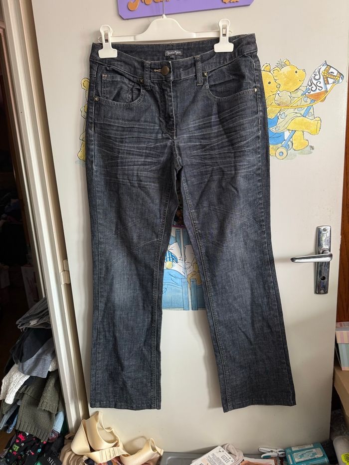 Jean gris 7/8 large dans le bas, taille 36, marque Grain de Malice - photo numéro 1
