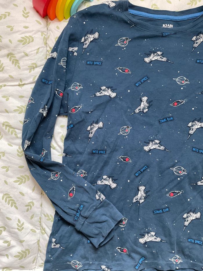 pyjama 2 pièces en coton marine motifs espace 14 ans kiabi - photo numéro 5