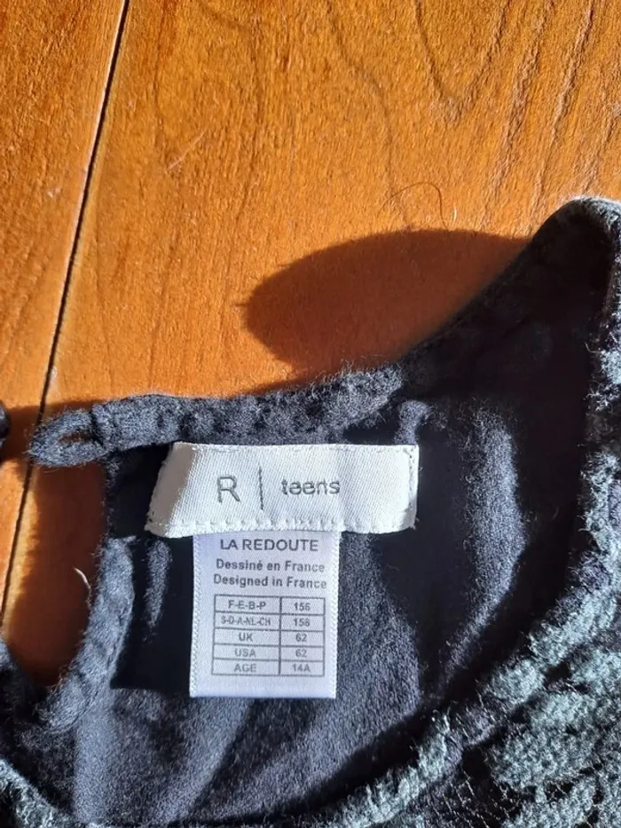 Chemisier fille 14 ans Rteens noir la redoute dentelle tbe plus joli en vrai - photo numéro 8