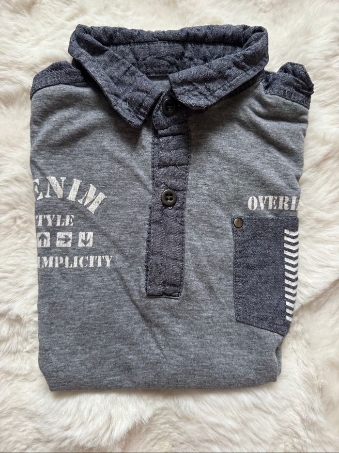 👕 polo - garçon - 8 ans - denim style - Boy top - bon état - photo numéro 10