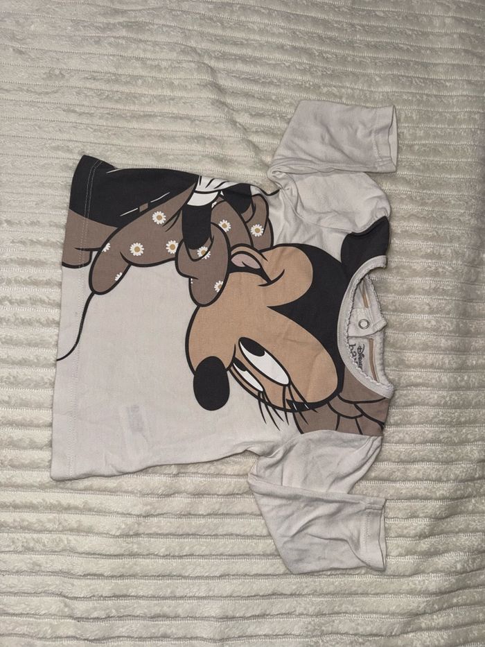 Top manche longue - blanc et marron - Disney Baby - 6 mois - excellent état - photo numéro 2
