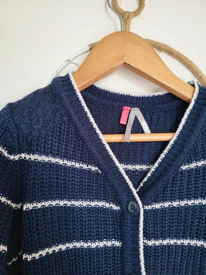 Gilet long à boutons rayures 10 ans orchestra - photo numéro 3