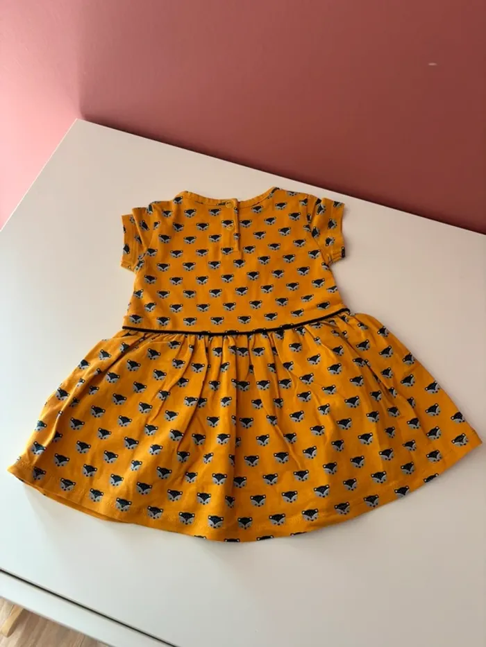 Robe moutarde renards jbc 68/6m - photo numéro 3