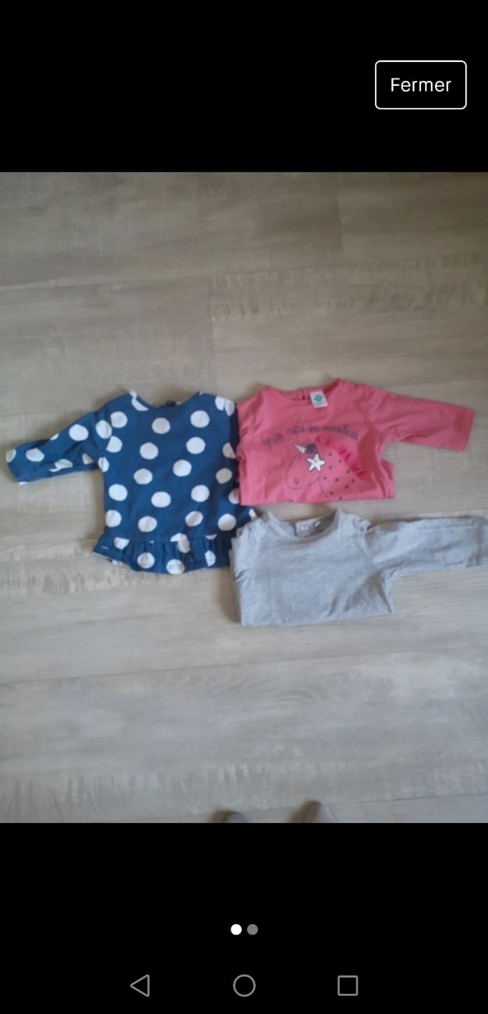 Lot de 3 t-shirt manches longues