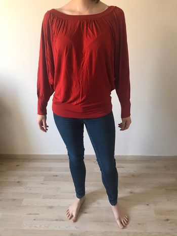 Top rouge effet blousant