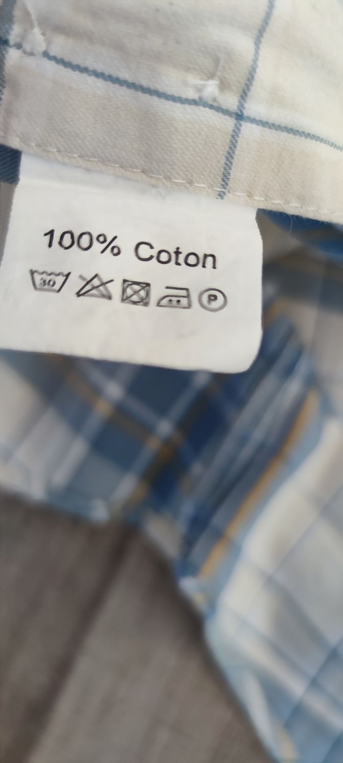 Chemise à carreaux à manches longues pour homme marque Devred couleur bleu et blanc taille XL - photo numéro 5