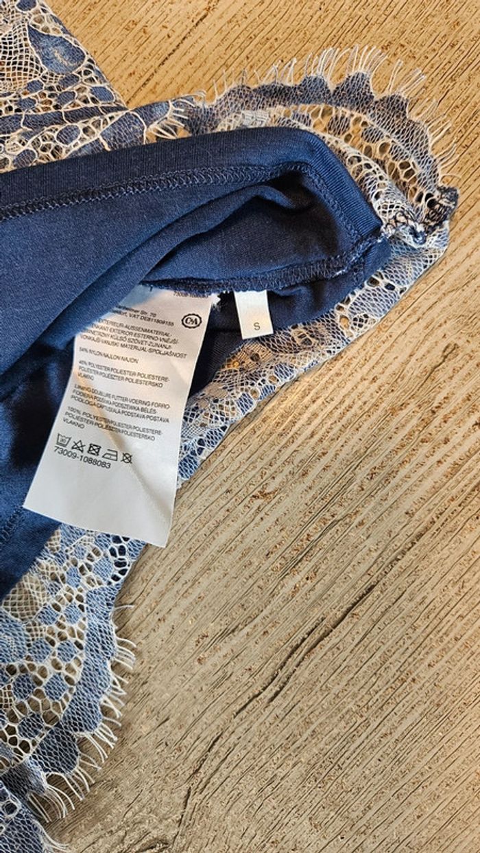 Débardeur bleu avec broderie blanche, Yessica, taille S, nickel - photo numéro 7