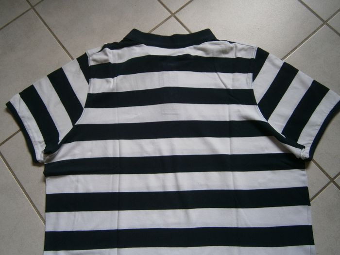 Polo MC rayé blanc/marine KIABI Taille 3XL - photo numéro 6