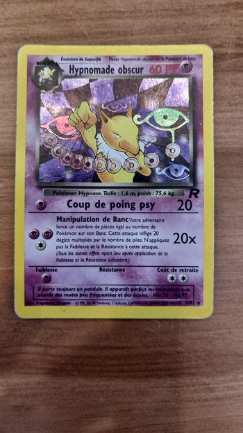 Hypnomade obscur 9/82 Édition Team Rocket carte pokémon Wizards
