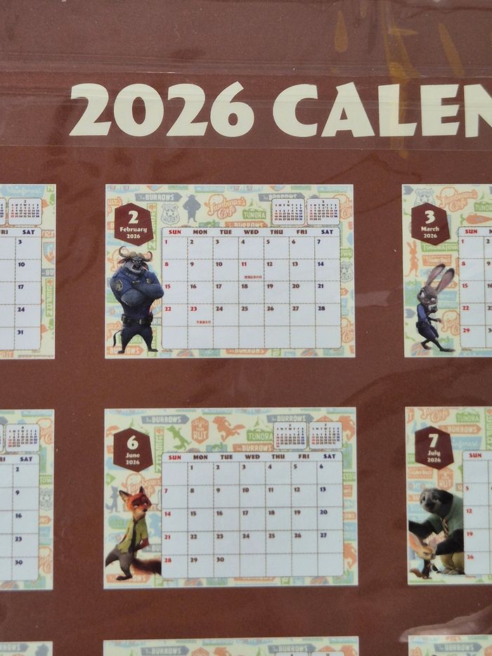 Calendrier Disney 2026 : Zootopie - photo numéro 4
