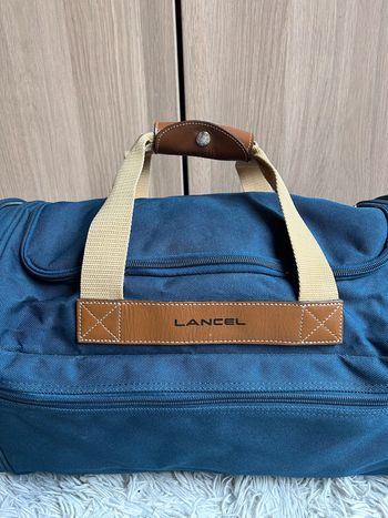 NEUF magnifique sac LANCEL toile et cuir, bleu marine