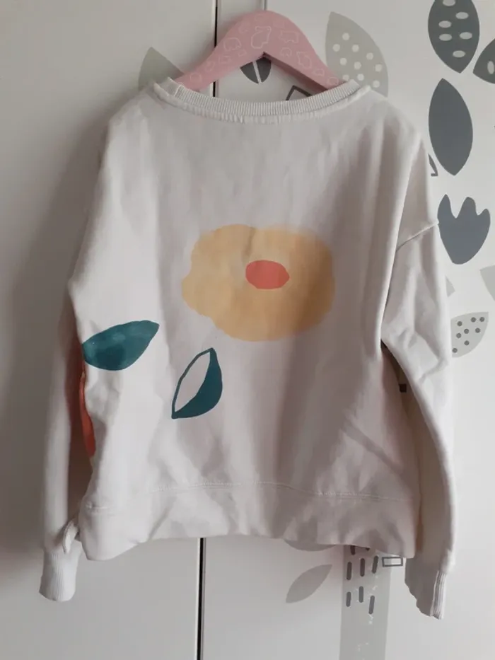 Sweat beige motifs fleuris - photo numéro 2