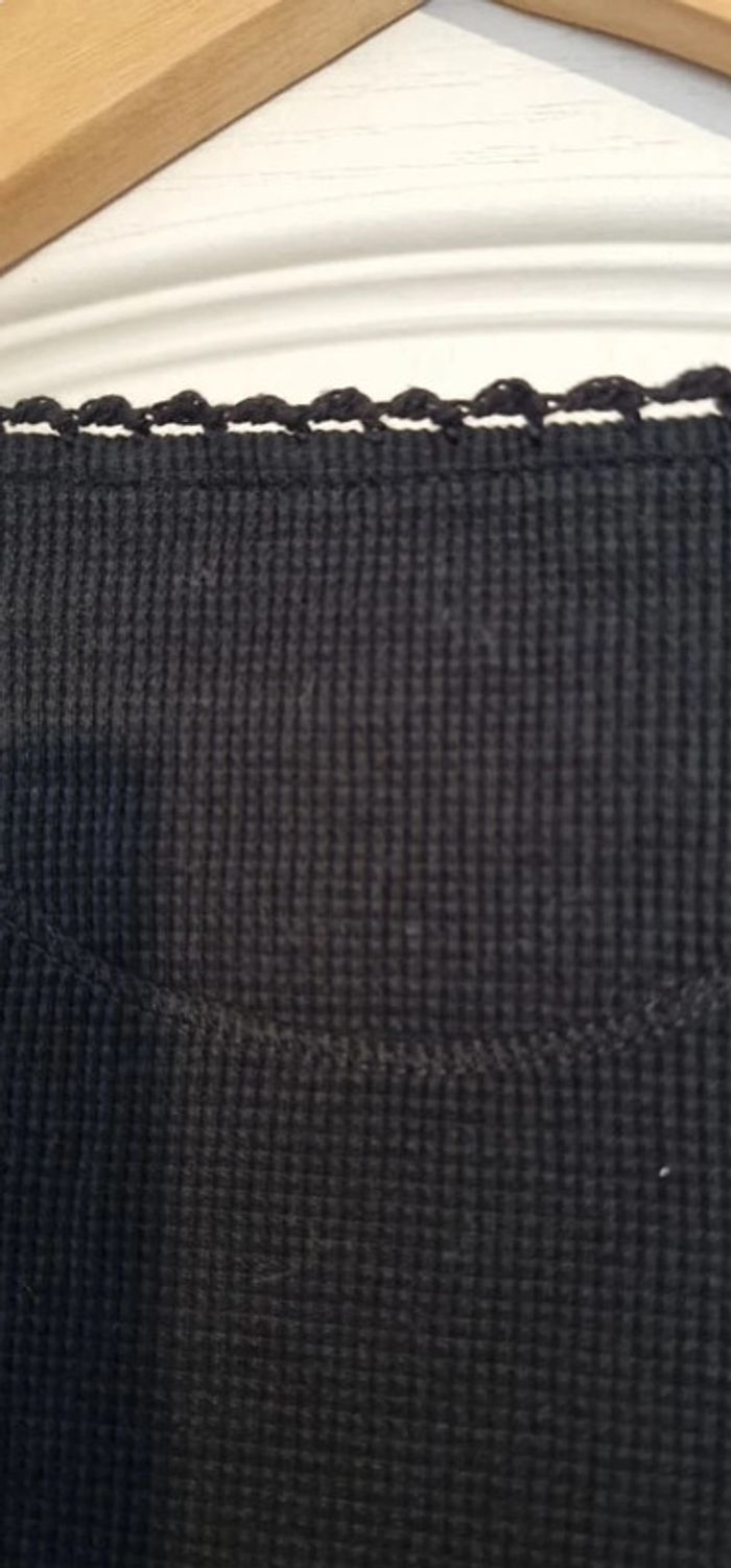 Robe mi longue noir en coton nid d'abeille Ralph Lauren taille S - photo numéro 9