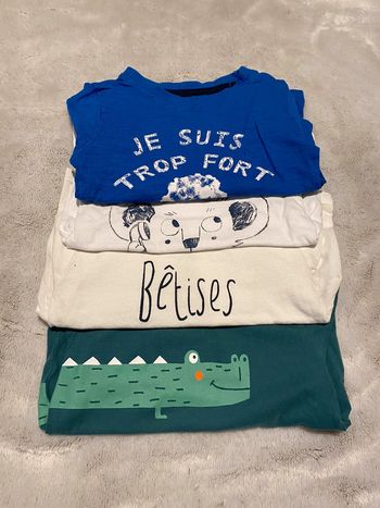 Lot de 4 t-shirts ML 12 mois