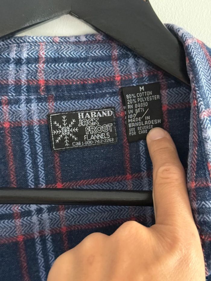 Chemise / Surchemise Haband vintage dressing en coton taille M couleur violet & rouge - photo numéro 2