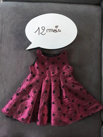 Robe de fête anniversaire mariage Noël Fille 12 mois pois