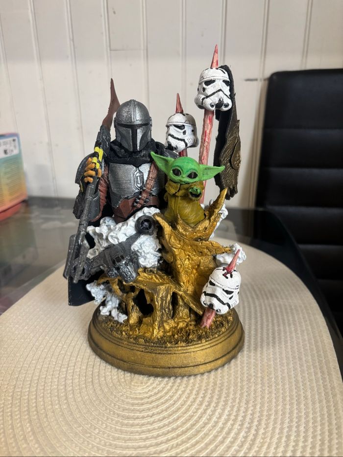 Figurine Mandalorian 3D stars wars