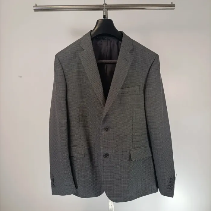 Veste grise - veste de costume grise quadrillée relief - A462 veste grise