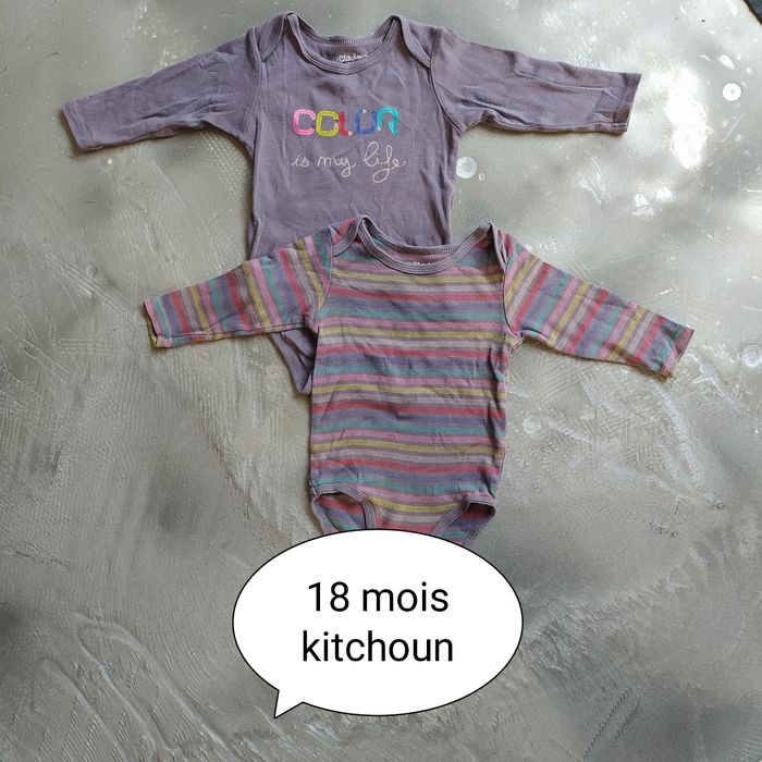 Lot de 2 bodys manches longues 18 mois Kiabi