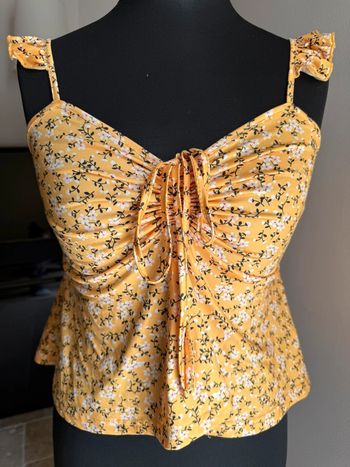 Débardeur fleurs jaune