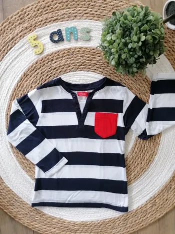 Tee-shirt manches longues à rayures - Tissaia - 5 ans