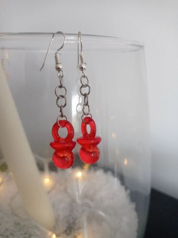 Boucles d'oreilles totoches rouge