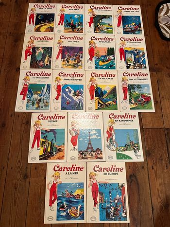 Exceptionnel - Intégrale collection Caroline lot de 17 livres Grands albums Hachette blancs anciens