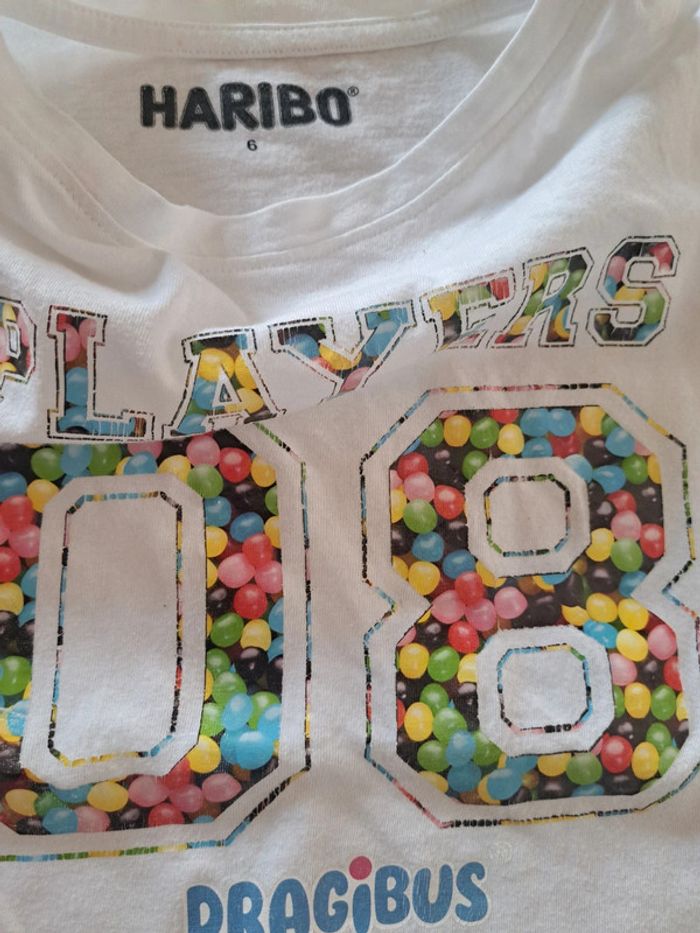 Tee-shirt manches courtes blanc 6 ans 👧 Haribo - photo numéro 2