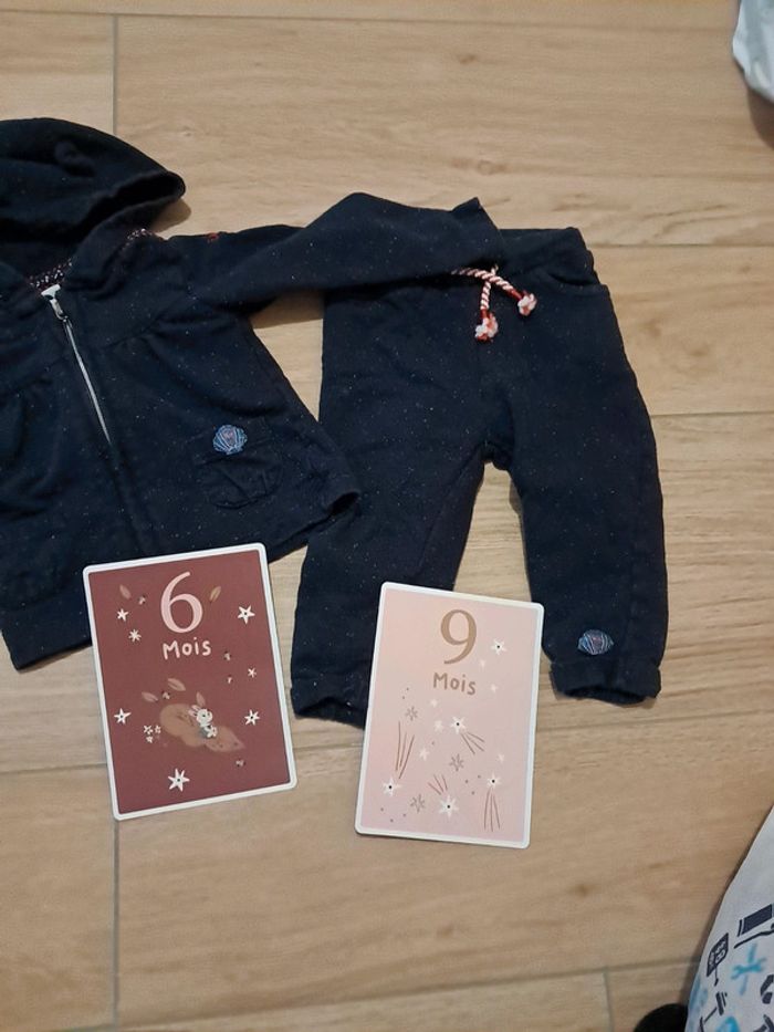 Ensemble veste et pantalon 3 pommes 6/9 mois - photo numéro 4