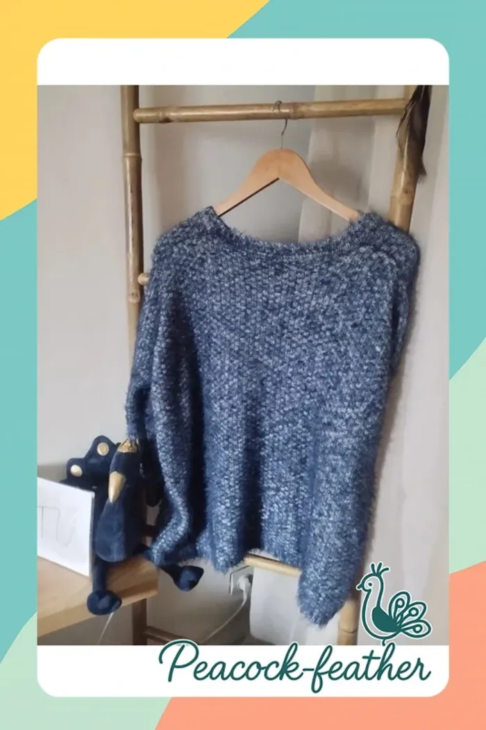 Pull pilou bleu TU large - photo numéro 6