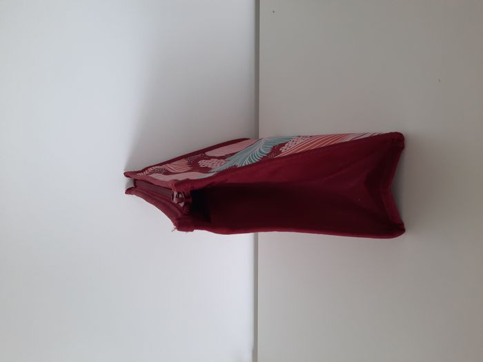 Trousse de toilette bordeaux motifs algues - photo numéro 2