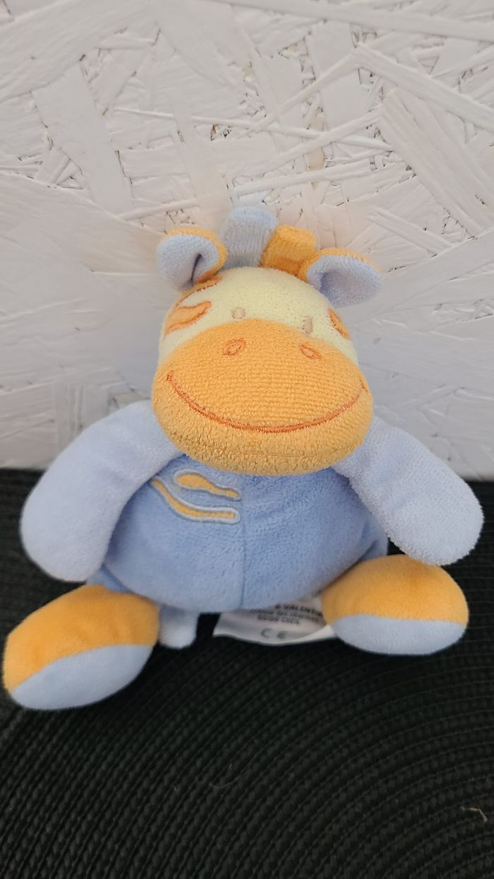 doudou VACHE BLEU ORANGE  DOU KIDOU DOUKIDOU