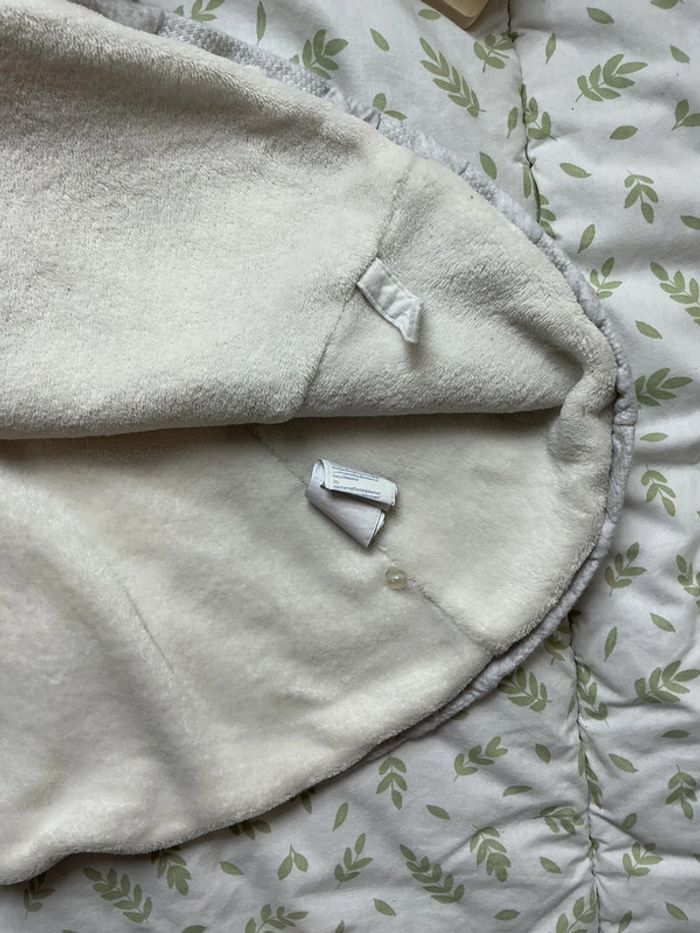 poncho à capuche gris doublé polaire 3 mois obaibi - photo numéro 4