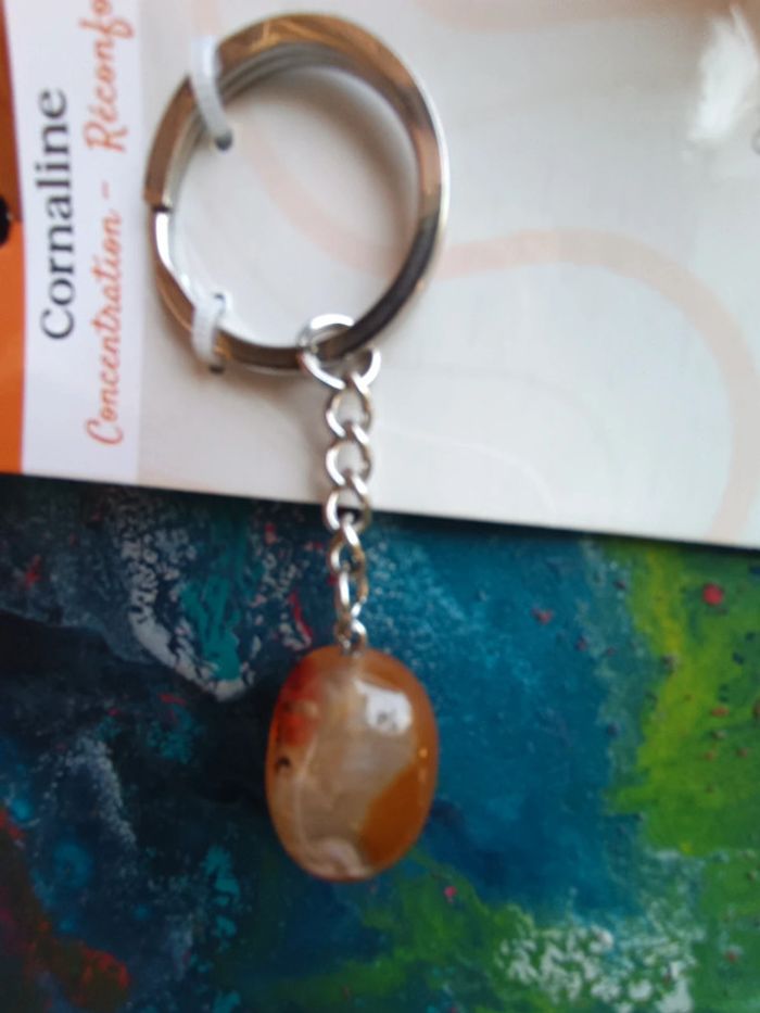 Porte clés en Cornaline véritable Neuf - photo numéro 3