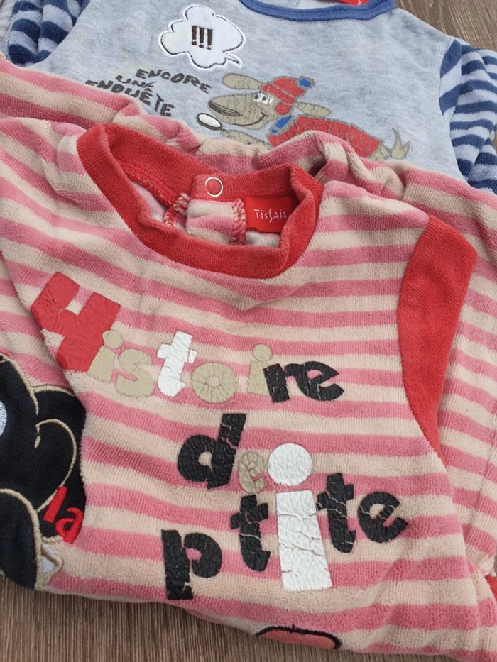 Lot de 4 pyjamas grenouillères taille 18 mois velours - photo numéro 4