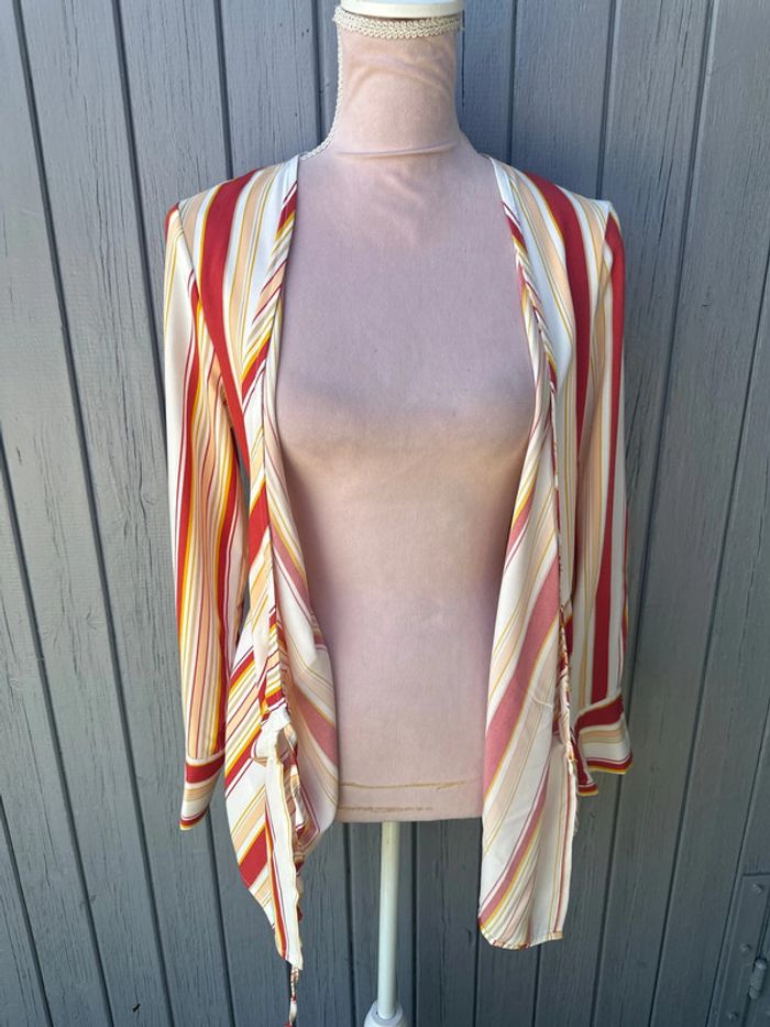 Blouse légère été colorée rayée cache cœur - photo numéro 4