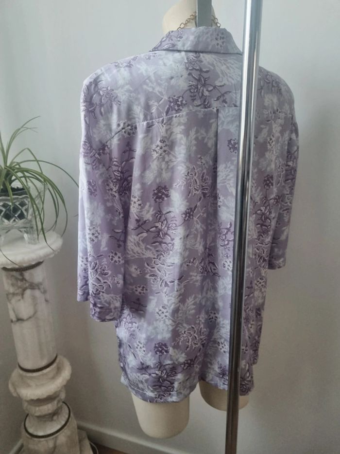 Chemise satiné fluide floral violette Shein - photo numéro 13
